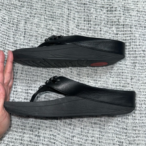 Fitflop Sandals Black Embellished Size 8 - Picture 8 of 9